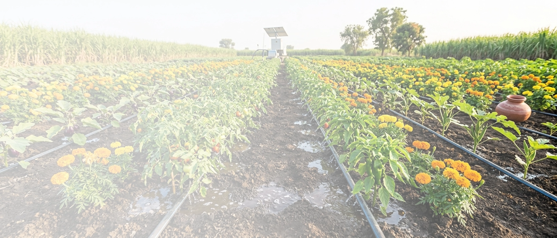 Drip Irrigation in Farm Field